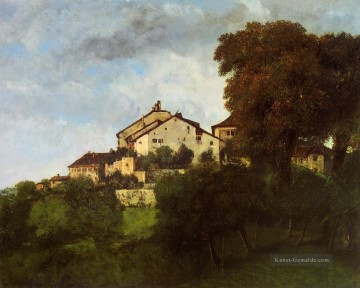  realistisch kunst - Die Häuser des Chateau d Ornans realistischer Maler Gustave Courbet